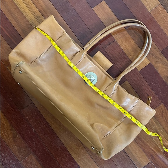 Kate Spade Chrystie Street Camel Tan Leather Bag Satchel Tote Saddle Classic - Picture 15 of 15